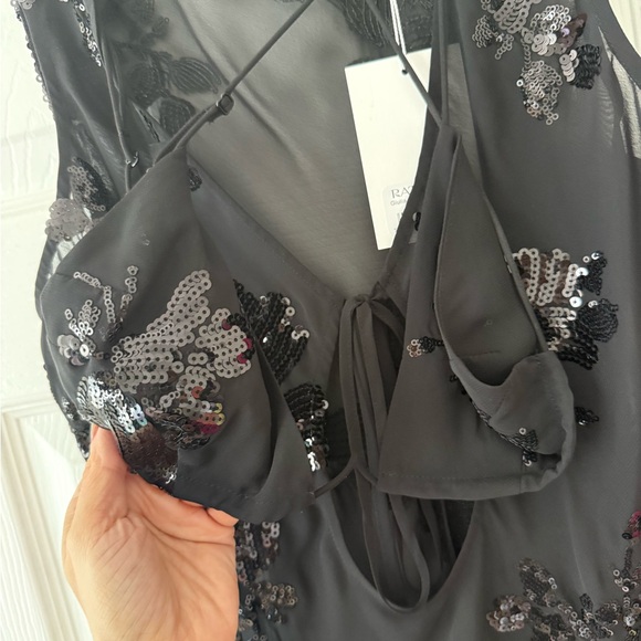 Rat & Boa Giulia Floral Sequin Embroidered Semi Sheer Dress Black NEW with tags - Picture 5 of 10